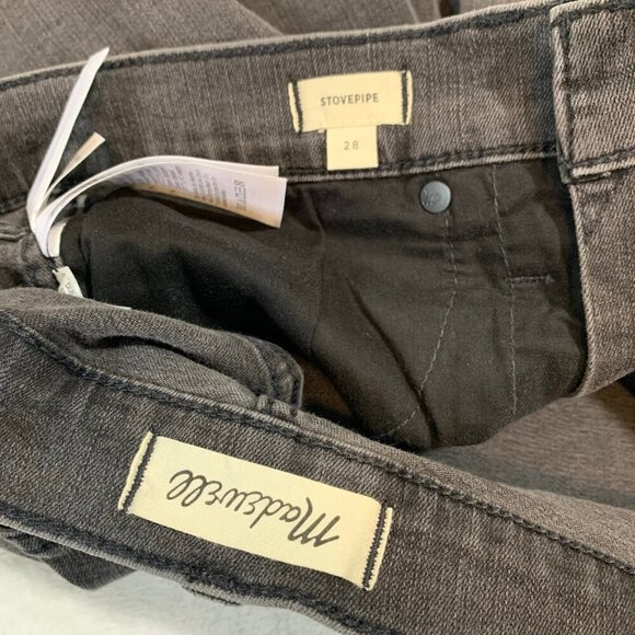 Madewell Stovepipe Banberry raw hem skinny stretch denim jeans pants - Picture 7 of 12